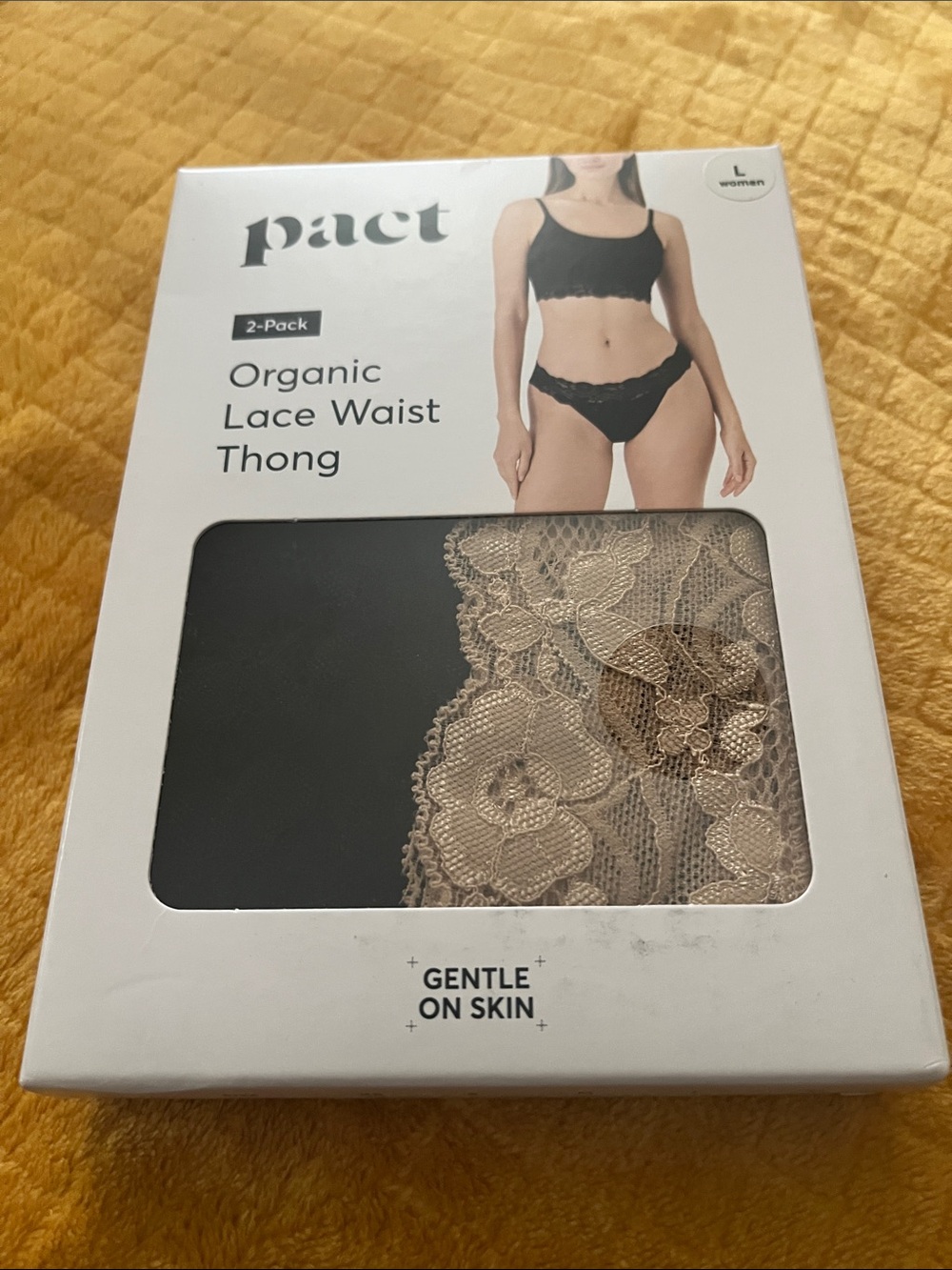 PACT Organic Lace Waist Thong - Set of 2